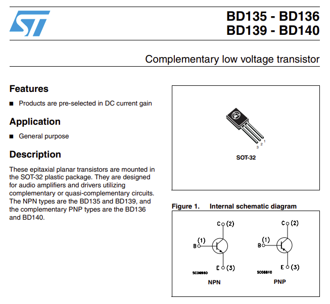 BD139 Datasheet Karmaşıklığı | Elektronik Ve Mekanik Forumu